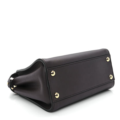 Fendi Vitello Seta Suede FF Mini Peekaboo Iconic Satchel Chocolate 4 of 10