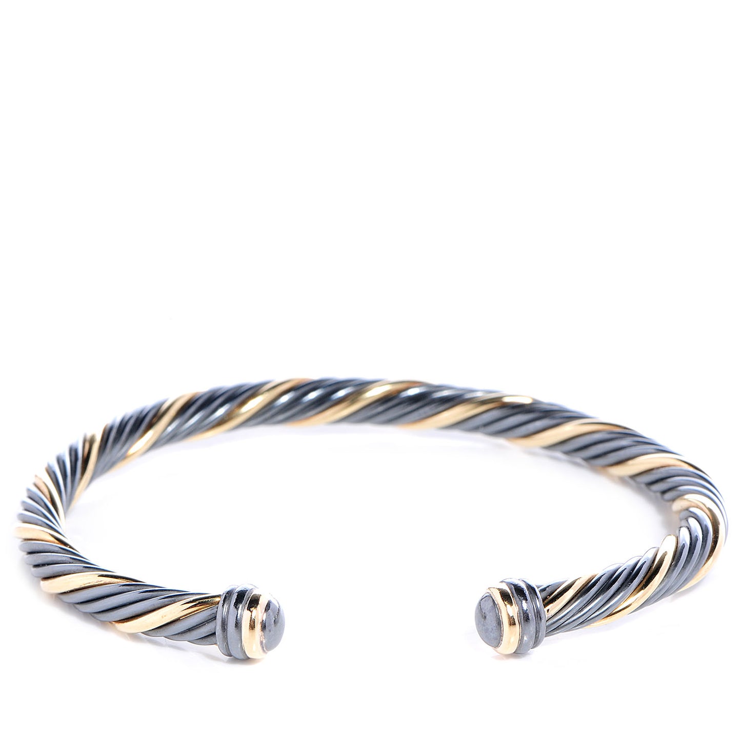 Darkened Sterling Silver 18k Gold Black 5mm Cable Bracelet