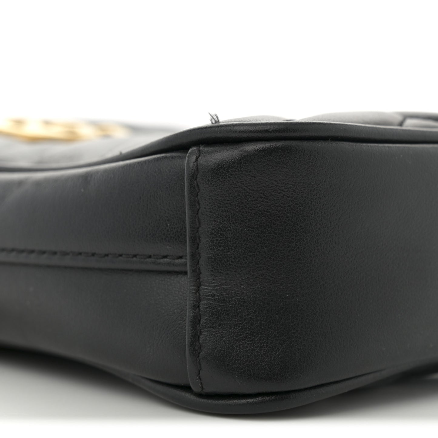 Calfskin Matelasse Mini GG Marmont Crossbody Bag Black