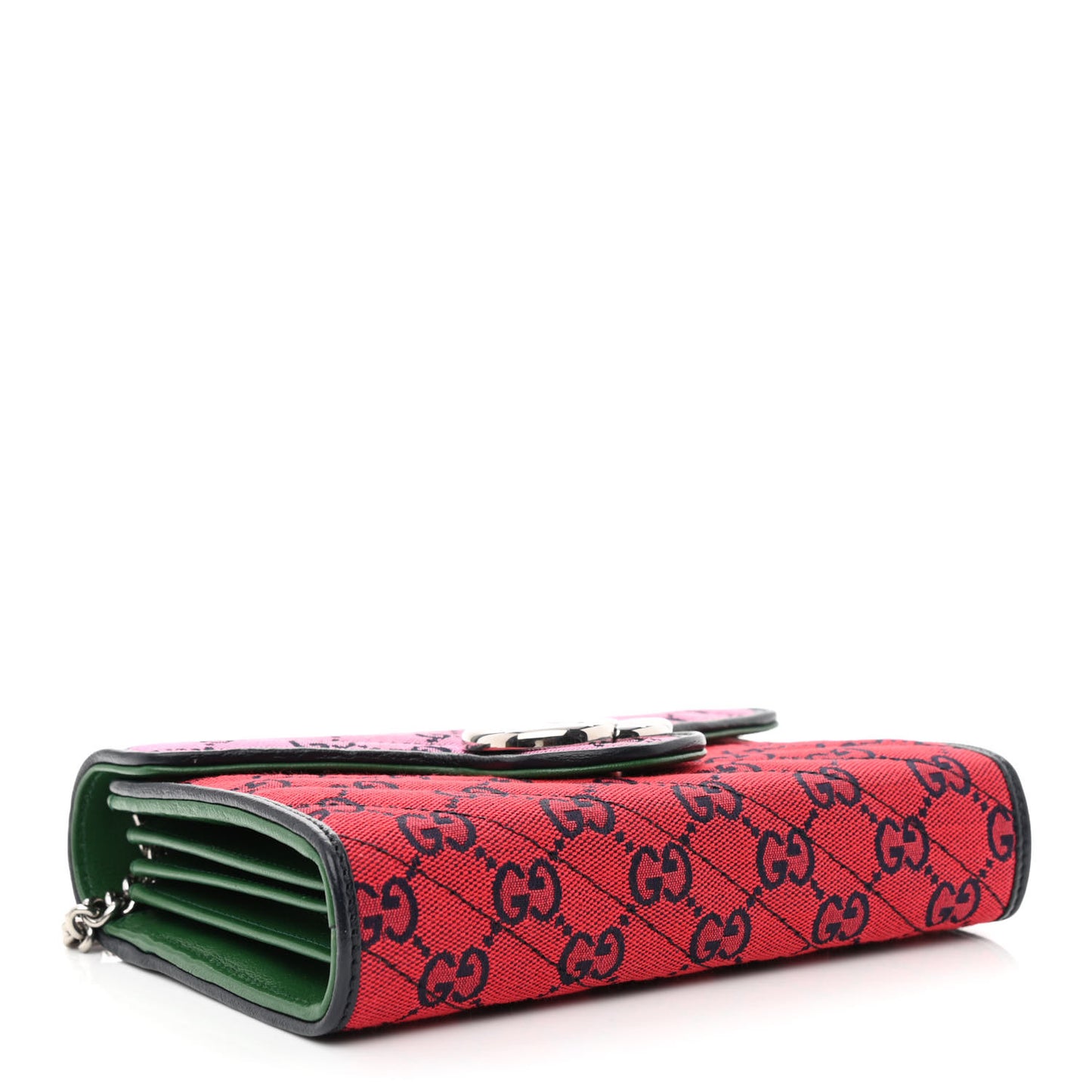 Monogram Multicolor Matelasse Diagonal GG Marmont Chain Wallet Red Blue Pink Green