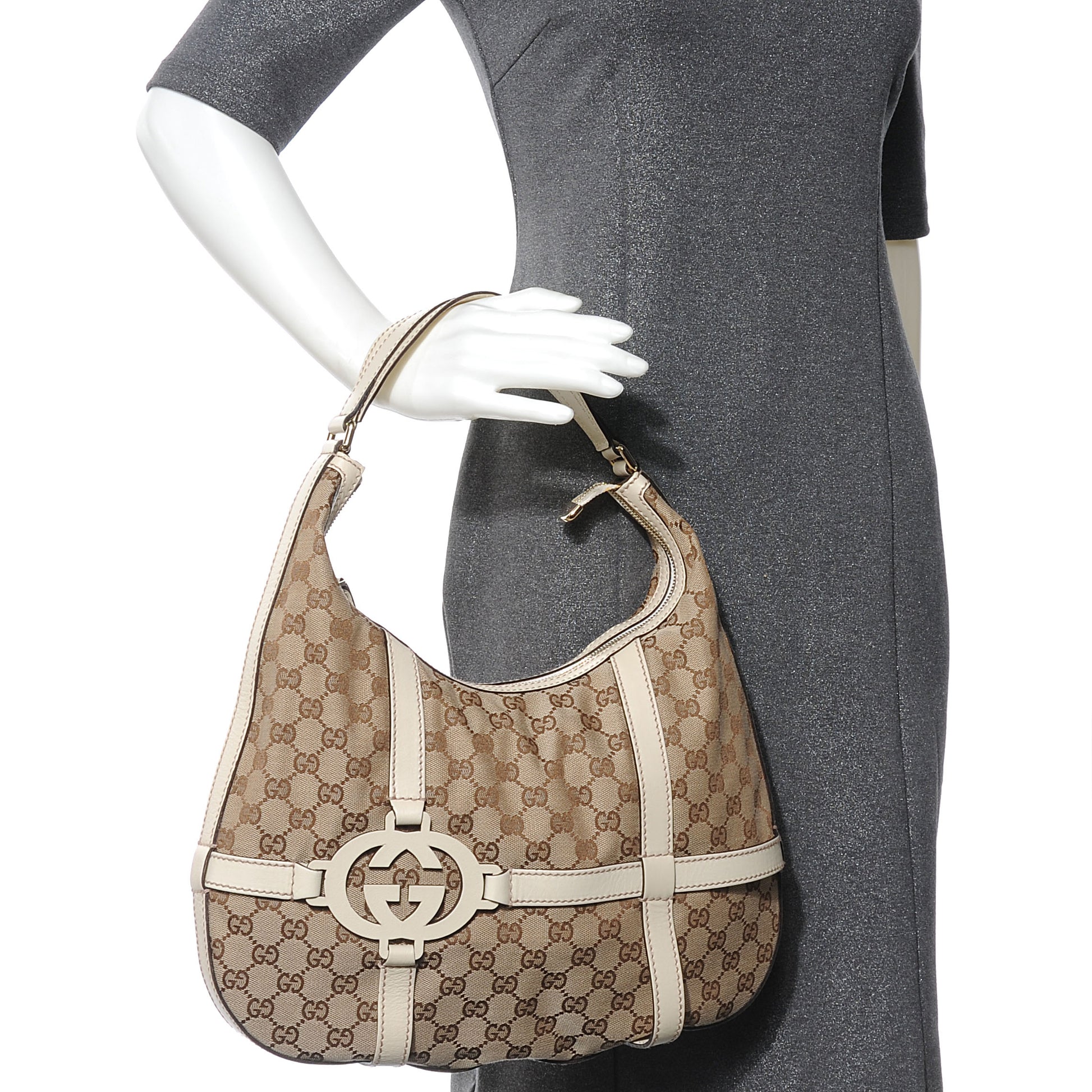Gucci Monogram GG ROYAL Hobo Off White 2 of 7