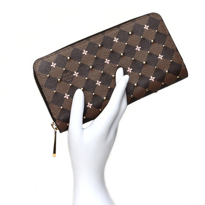 Louis Vuitton Damier Ebene Studded Zippy Wallet Rose Ballerine 2 of 7
