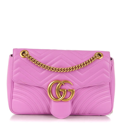 Gucci Calfskin Matelasse Medium GG Marmont Shoulder Bag Candy Mousse 1 of 7