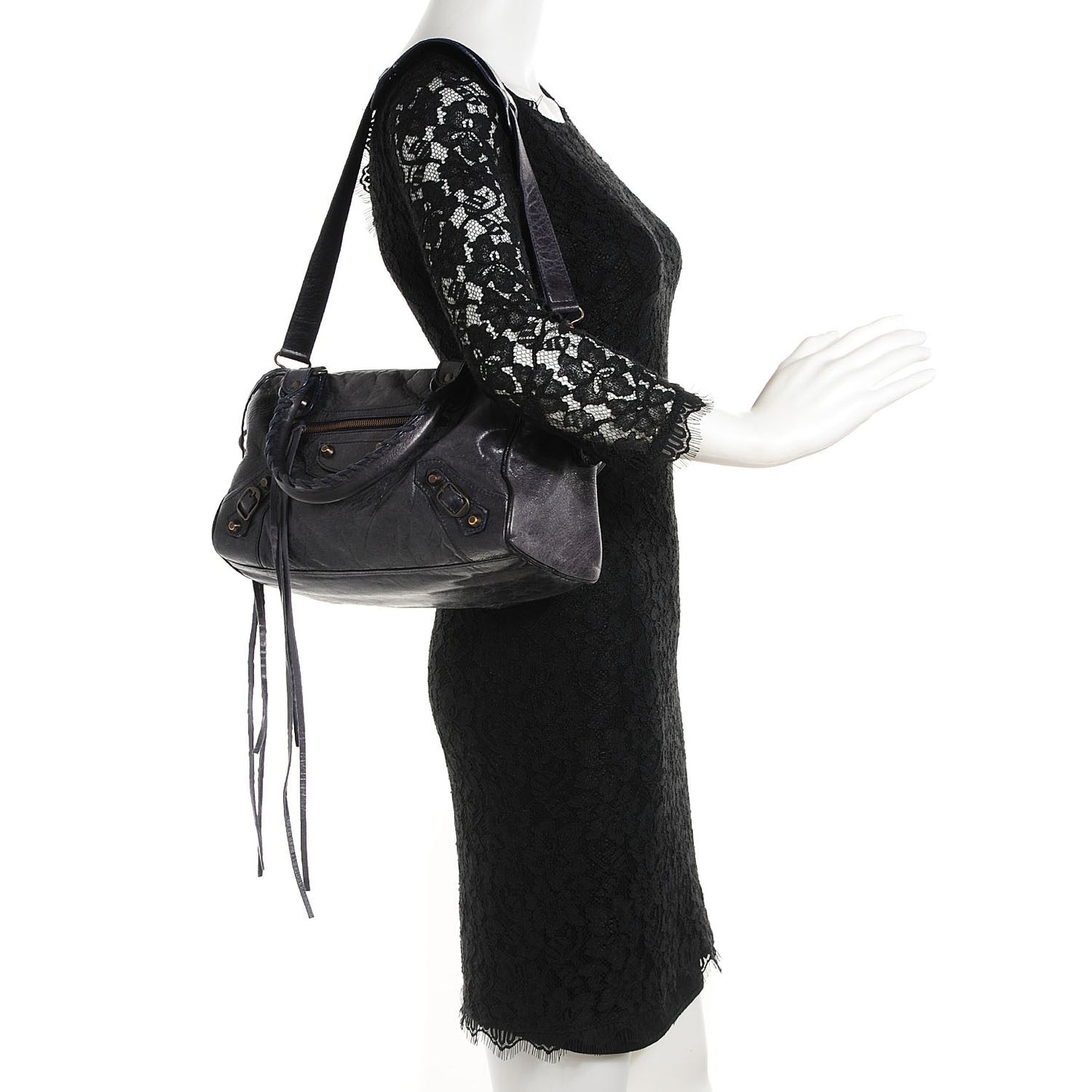 Chevre Classic Hardware Box Bag Ink