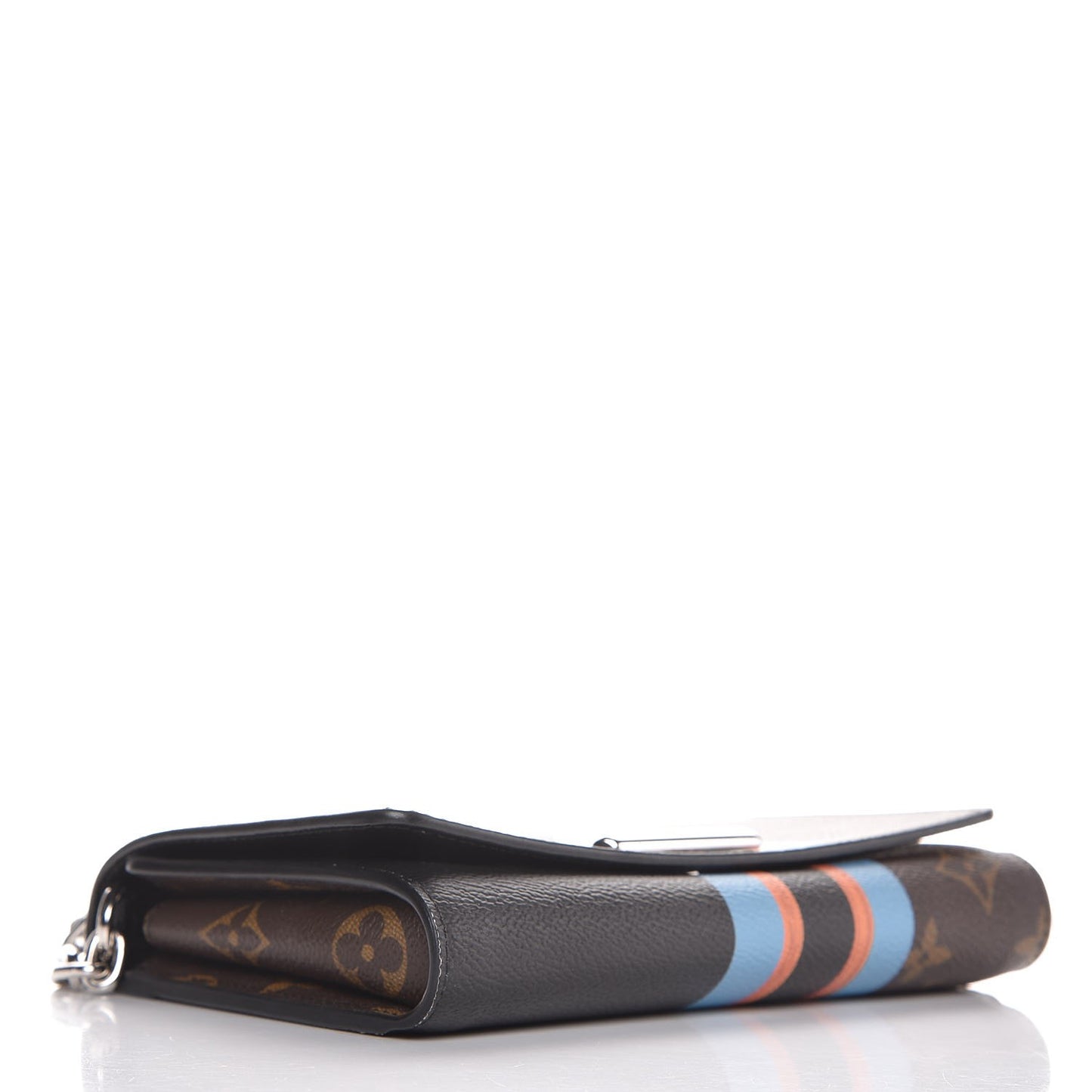 Monogram Stripe Twist Chain Wallet