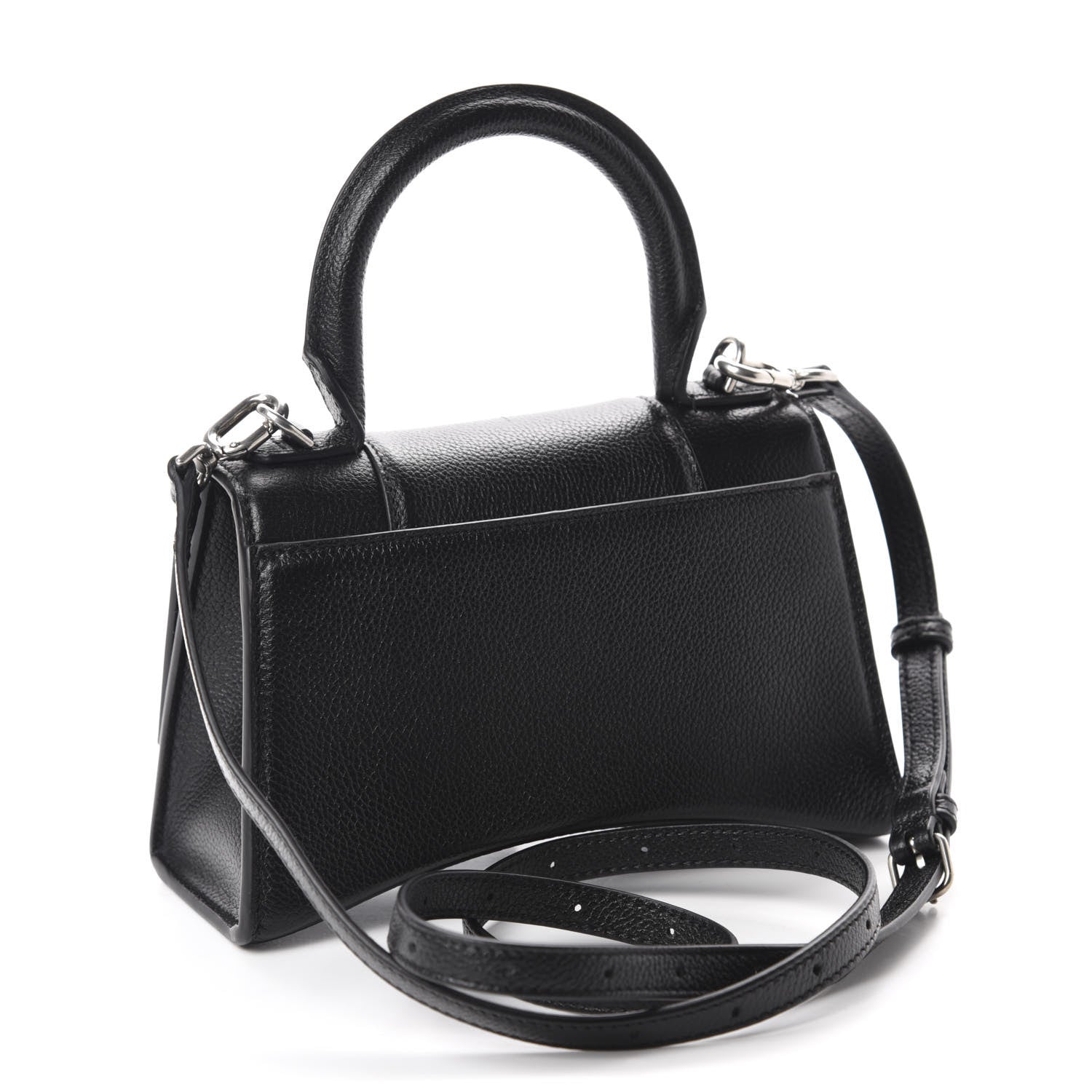 Balenciaga Grained Calfskin Hourglass Top Handle Bag XS Black 3 of 11
