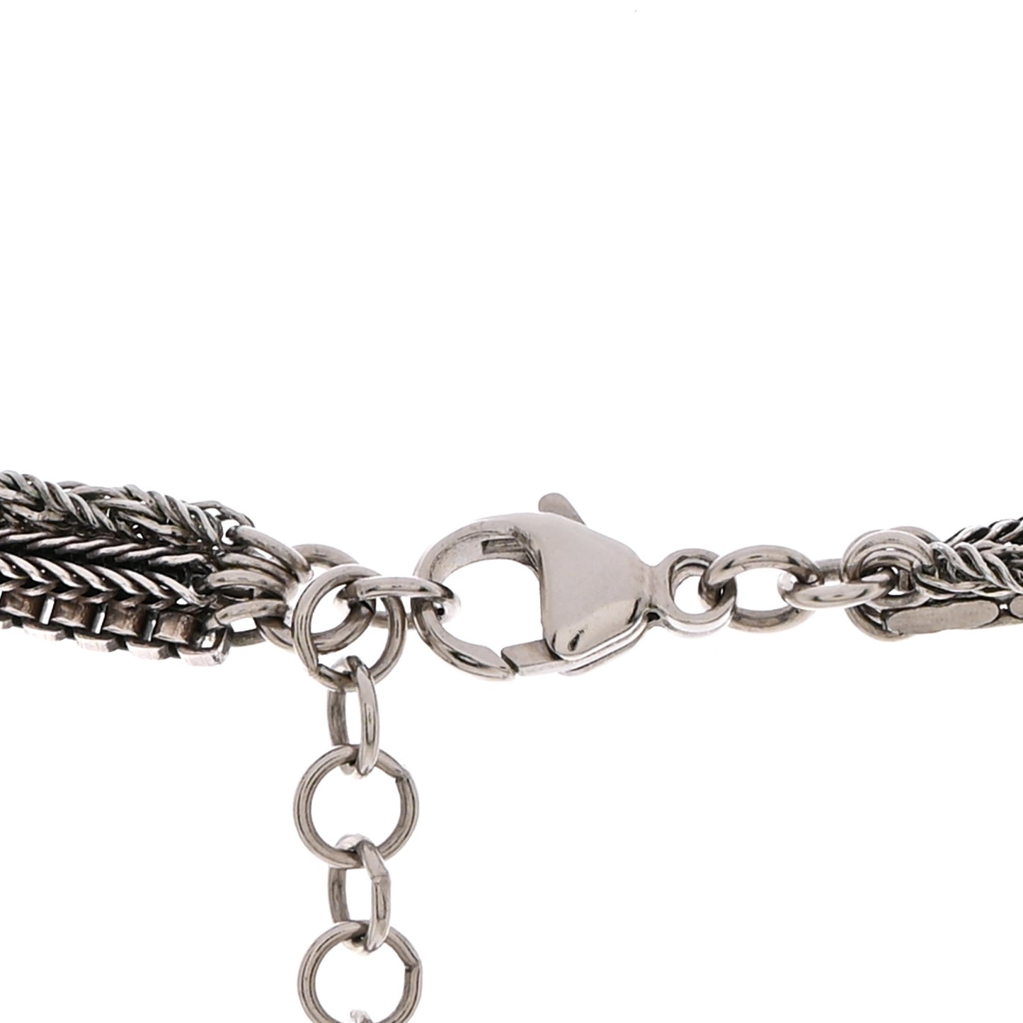 Crystal CC Twisted Multi Strand Chain Necklace Silver