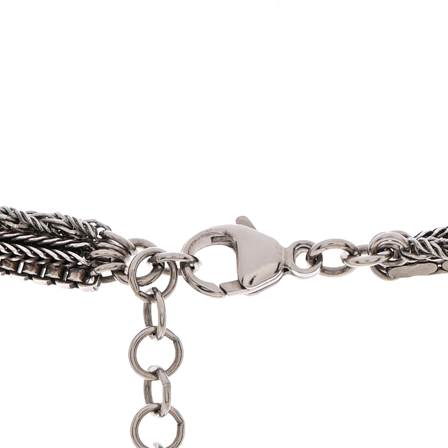 Chanel Crystal CC Twisted Multi Strand Chain Necklace Silver 5 of 7