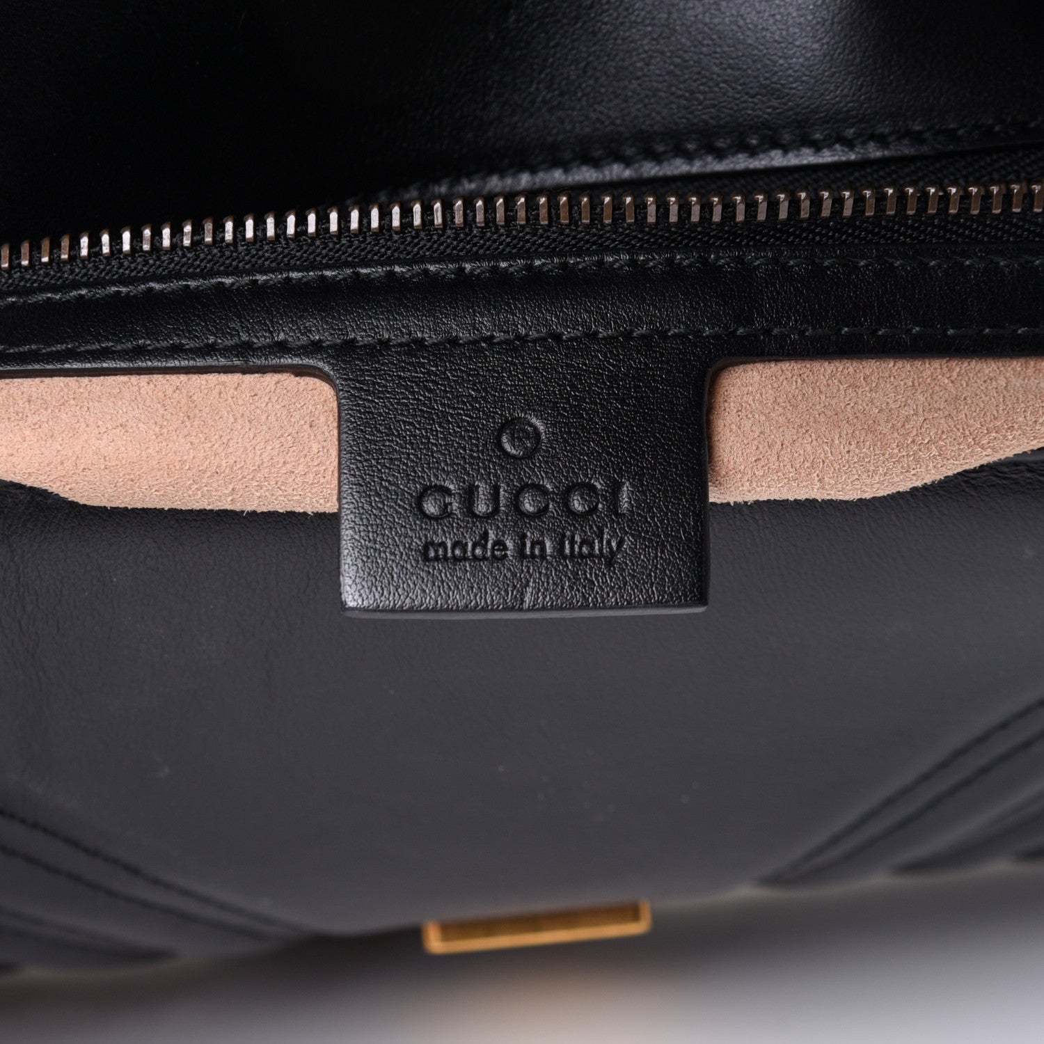 Gucci Calfskin Matelasse Small GG Marmont Shoulder Bag Black 6 of 12