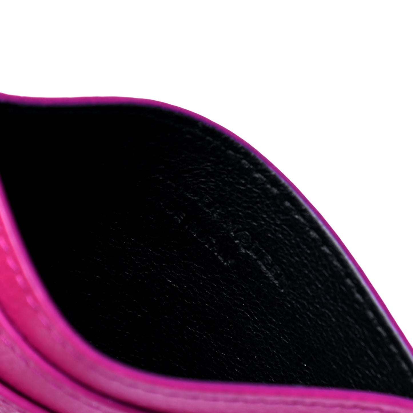 Calfskin Skull Card Holder Fuchsia