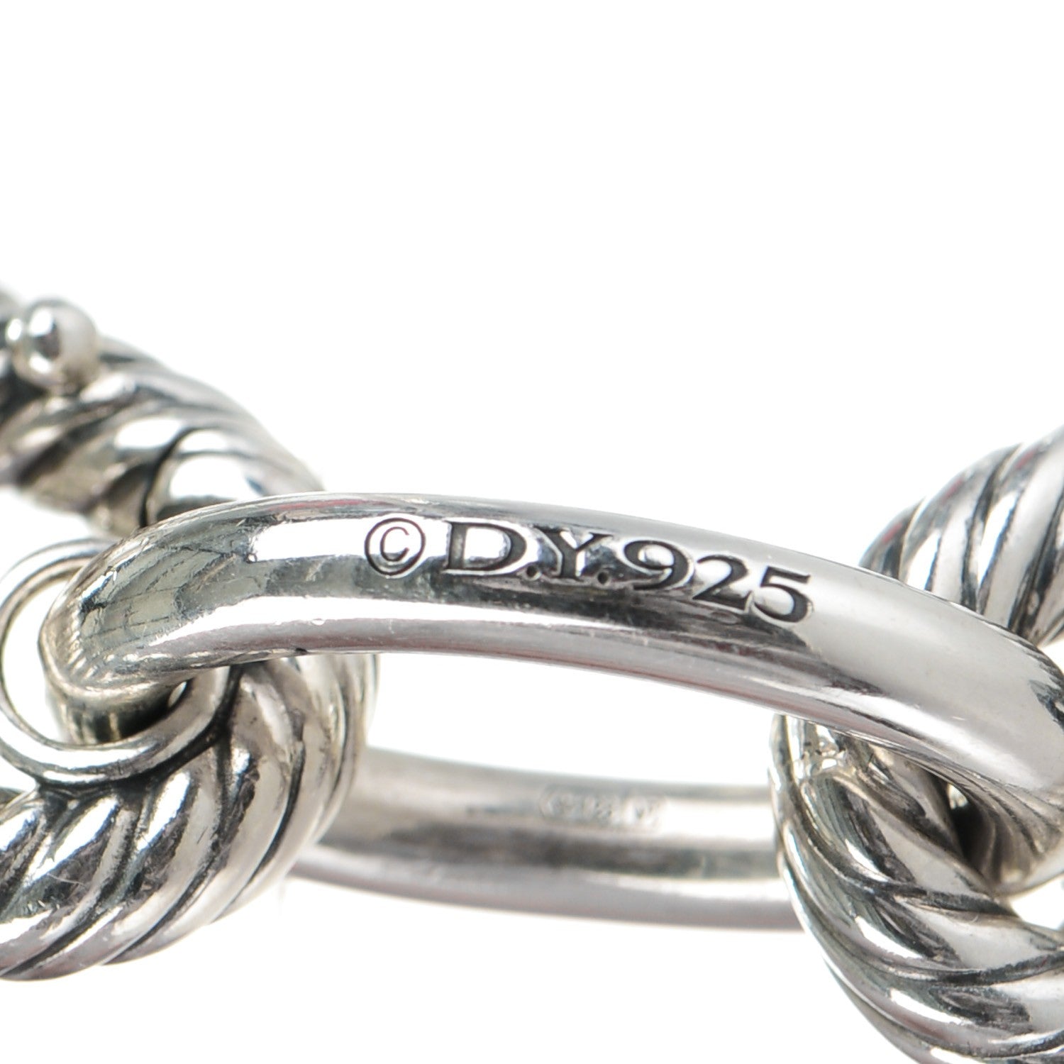 David Yurman Sterling Silver Black Ceramic 17mm Extra Large Oval Link Bracelet 4 of 6