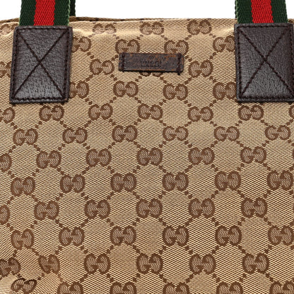 Gucci GG Monogram Small Web Handle Bucket Tote Dark Brown 8 of 12