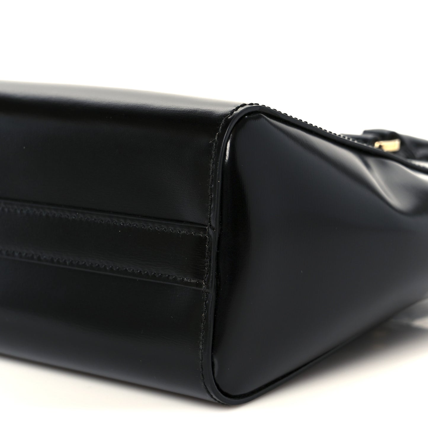 Brushed Calfskin Mini Zippered Crossbody Tote Black