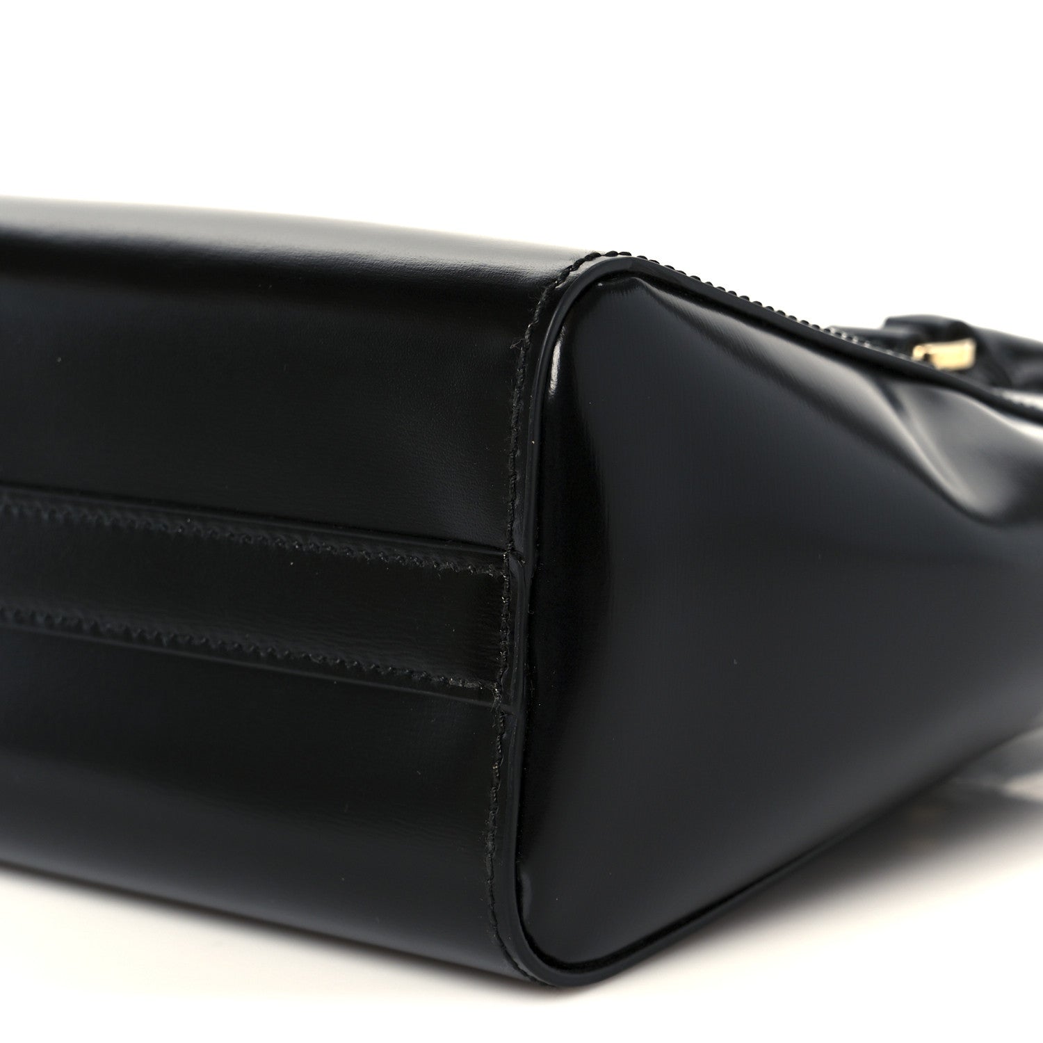 Prada Brushed Calfskin Mini Zippered Crossbody Tote Black 9 of 9
