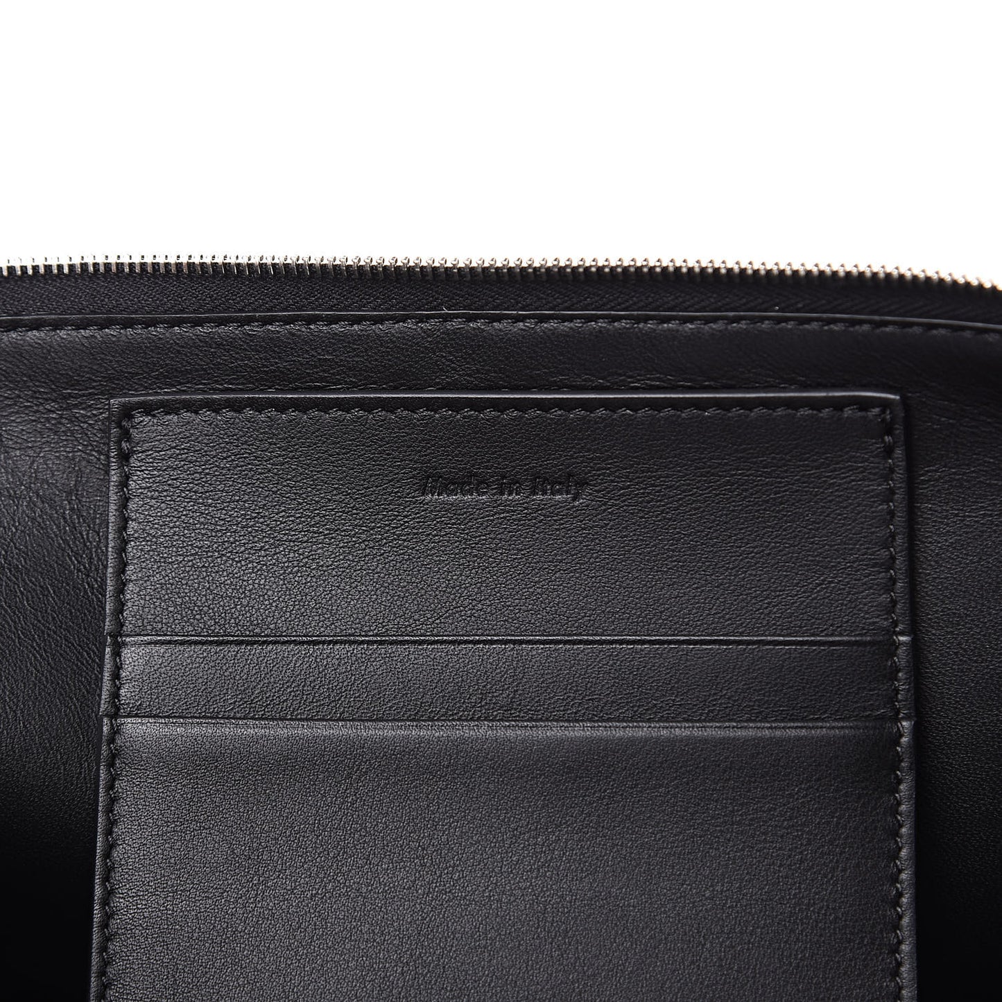 Calfskin Large Made In Clutch Pouch Black