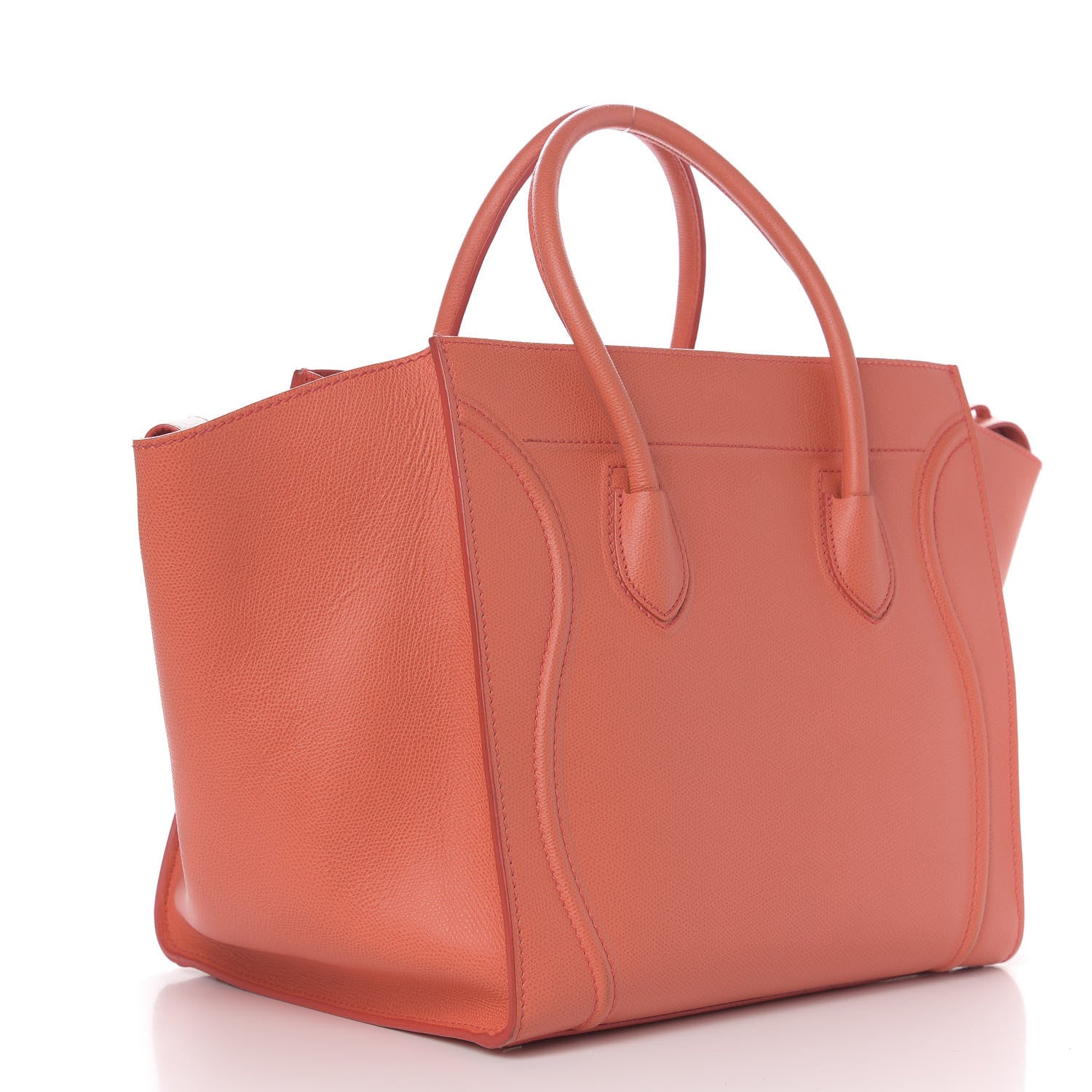 Celine Shiny Grained Calfskin Medium Phantom Luggage Coral 3 of 9