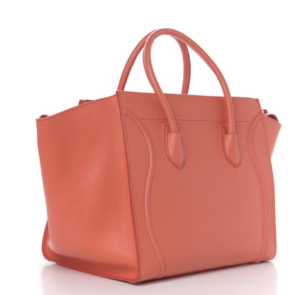 Celine Shiny Grained Calfskin Medium Phantom Luggage Coral 3 of 9