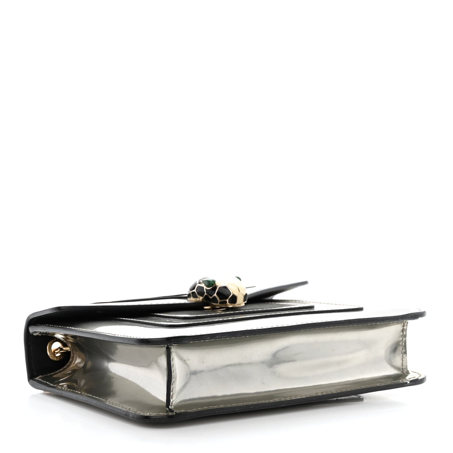 Bulgari Metallic Calfskin Small Serpenti Forever Snake Strap Crossbody Bag Silver 5 of 13