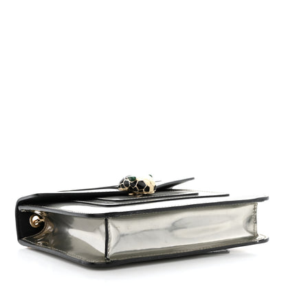 Bulgari Metallic Calfskin Small Serpenti Forever Snake Strap Crossbody Bag Silver 5 of 13