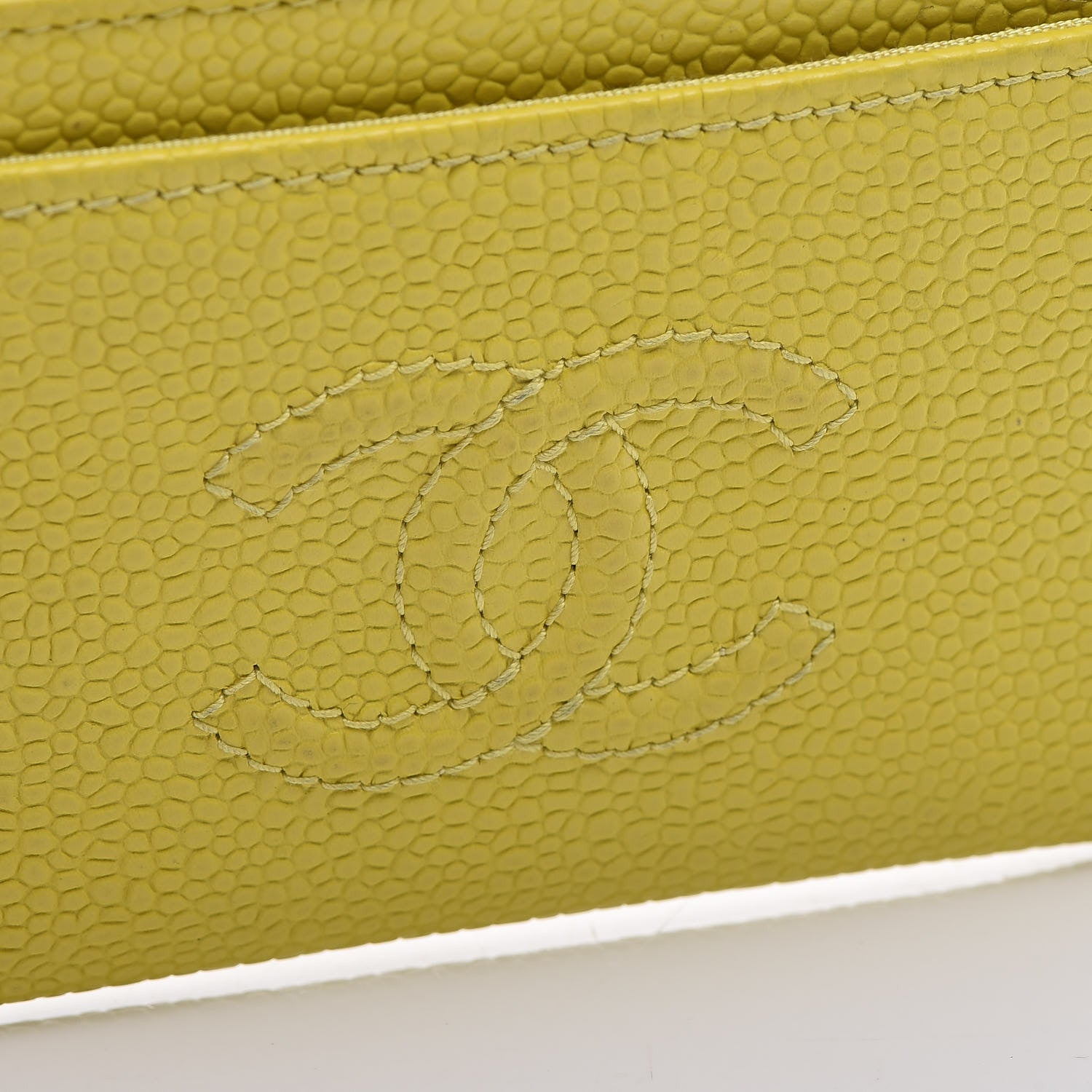 Chanel Caviar CC Timeless Card Holder Yellow 11 of 16