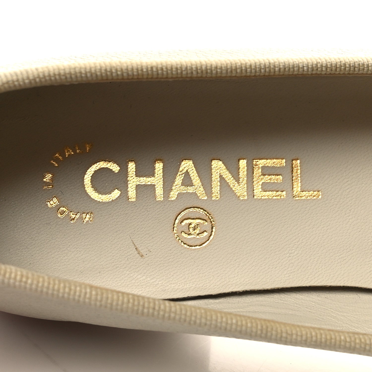 Chanel Lambskin Cap Toe CC Ballerina Flats 36 Beige 8 of 10