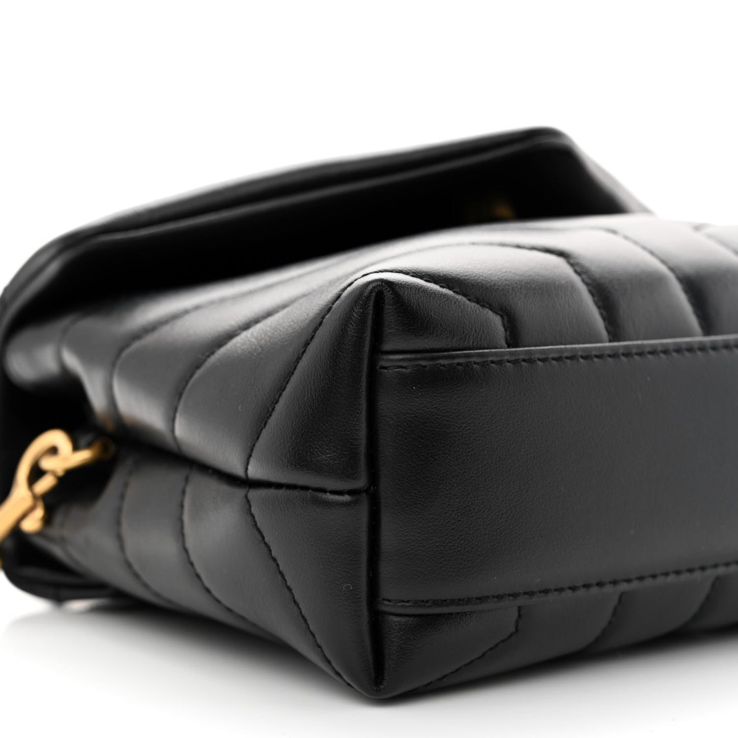 Calfskin Y Quilted Monogram Toy Loulou Crossbody Bag Black