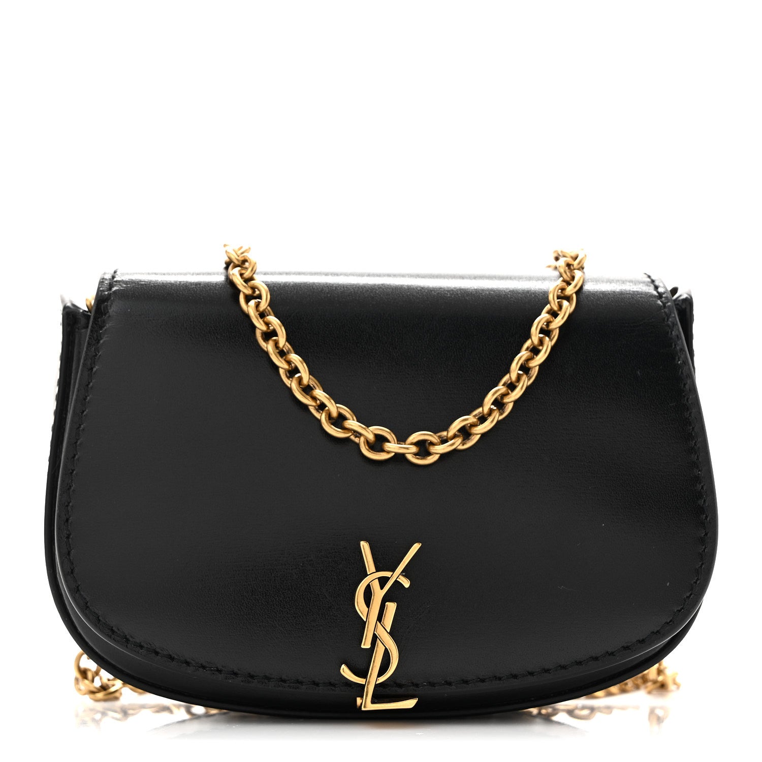 Saint Laurent Box Calfskin Mini Purse On Chain Bag Black 1 of 11