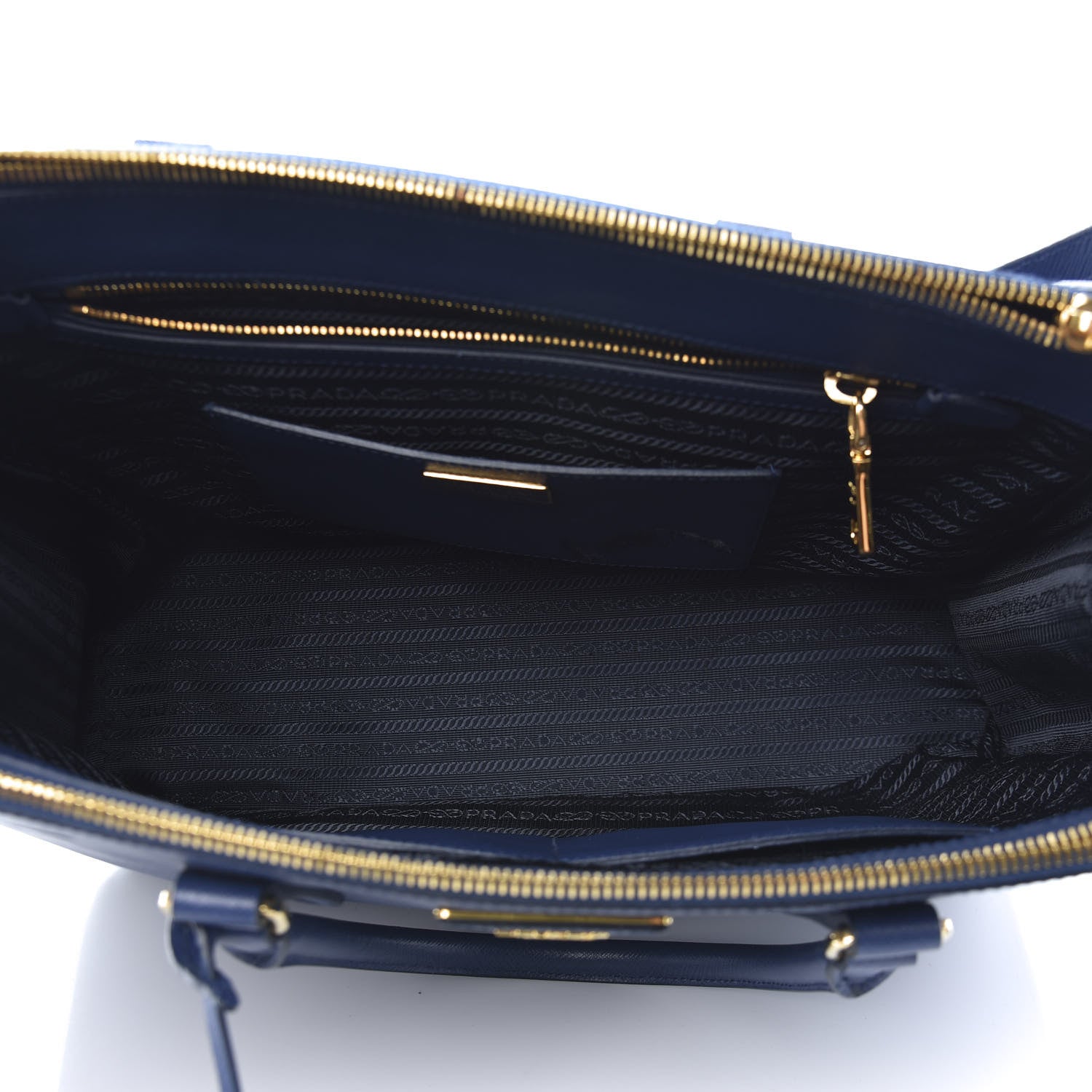 Prada Saffiano Medium Galleria Double Zip Tote Bluette 5 of 15