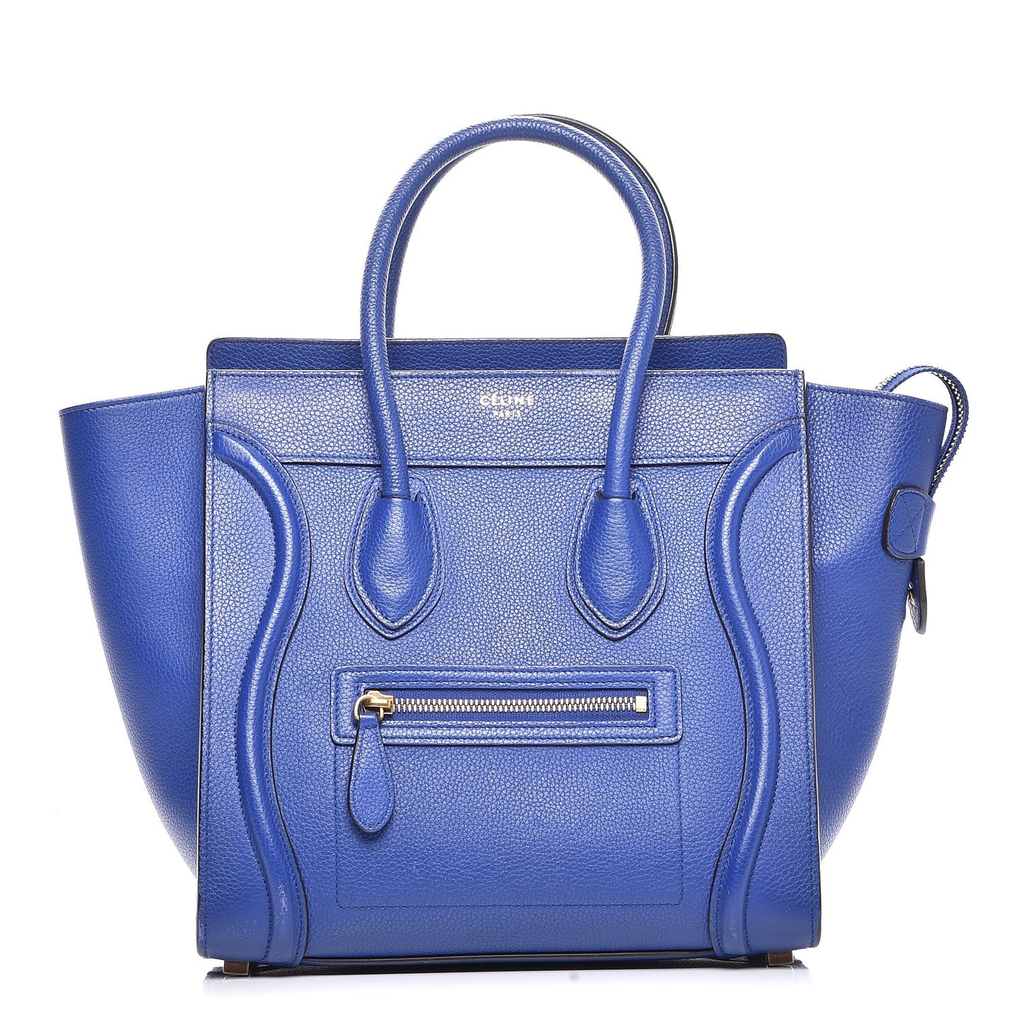 Drummed Calfskin Micro Luggage Indigo