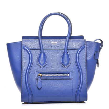 Celine Drummed Calfskin Micro Luggage Indigo 1 of 7