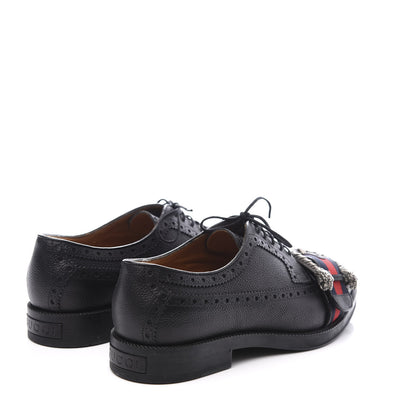 Gucci Pebbled Calfskin Dionysus Web Mens Martins Shoes 7 Black 4 of 11