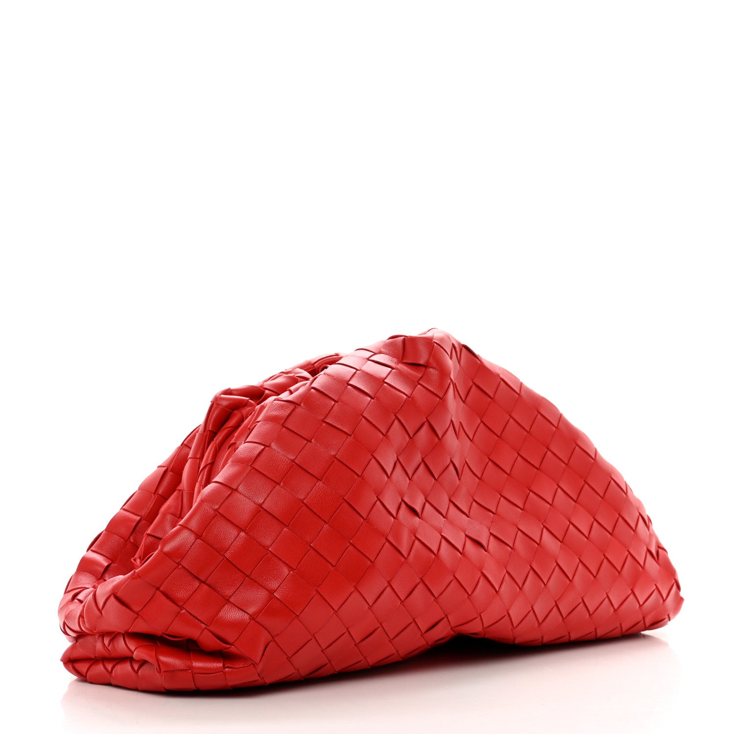 Bottega Veneta Nappa Maxi Intrecciato The Pouch Oversized Clutch Bright Red 3 of 8