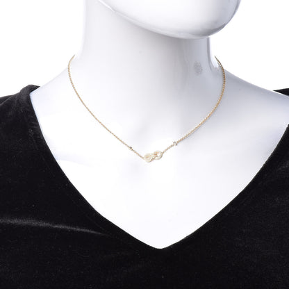 Cartier 18K Yellow Gold Diamond Agrafe Pendant Necklace 2 of 6