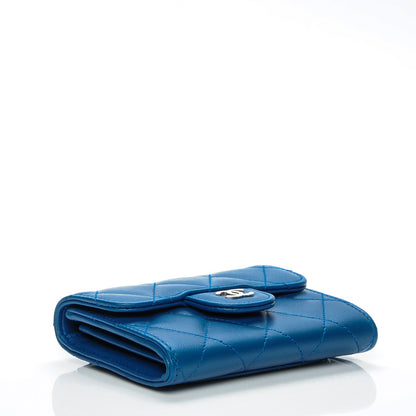 Chanel Lambskin Quilted Card Holder Blue 4 of 8