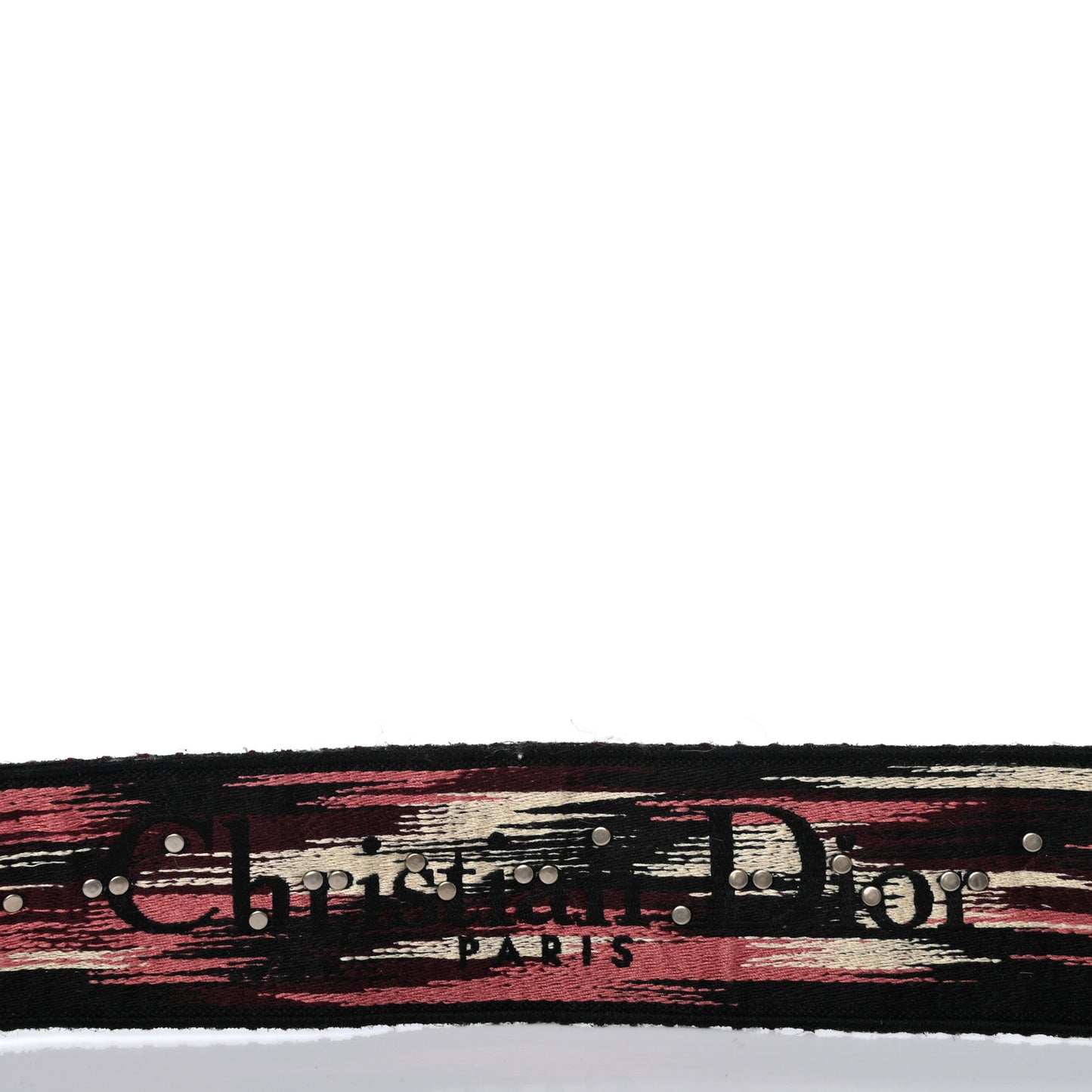 Canvas Embroidered Studded Shoulder Strap Burgundy