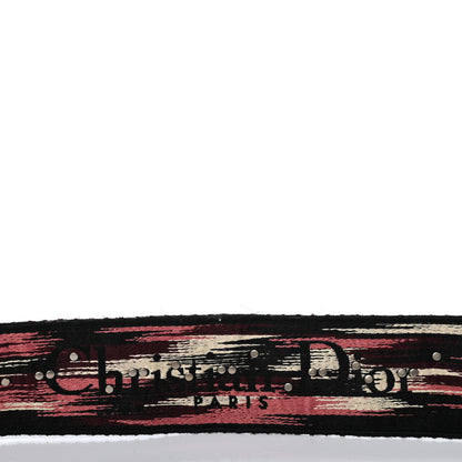 Christian Dior Canvas Embroidered Studded Shoulder Strap Burgundy 4 of 5