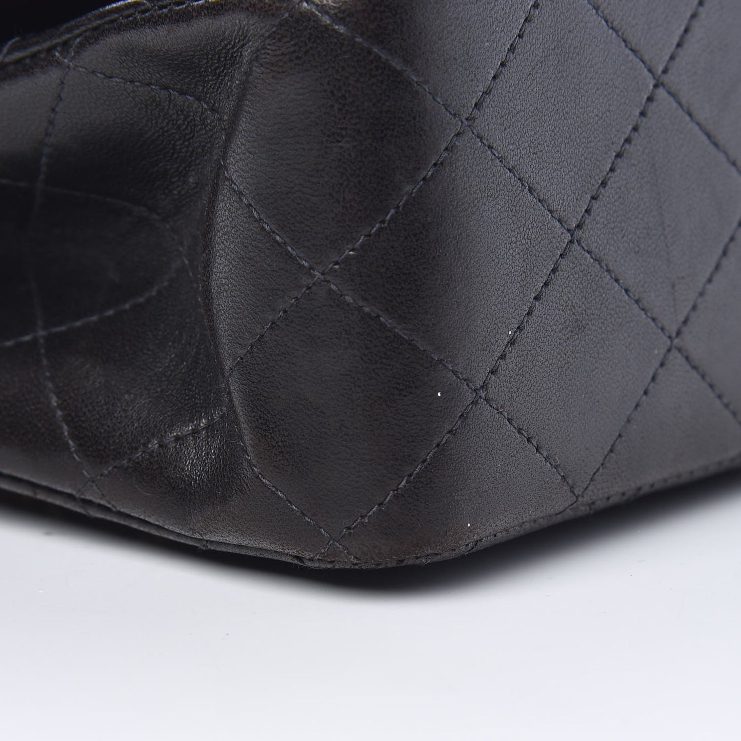 Lambskin Quilted Medium Double Flap Black