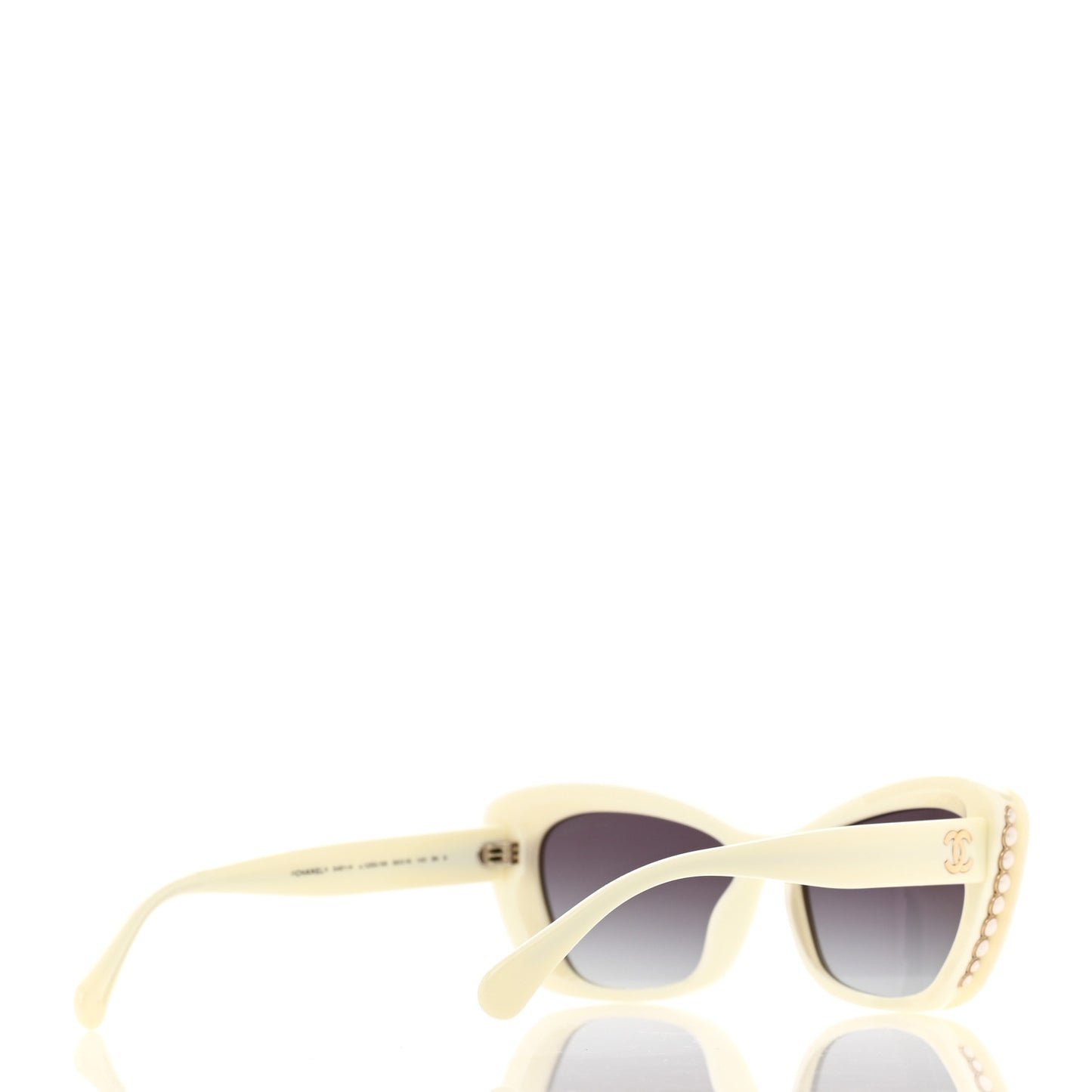 Acetate Pearl Cat Eye CC Sunglasses 5481-H White