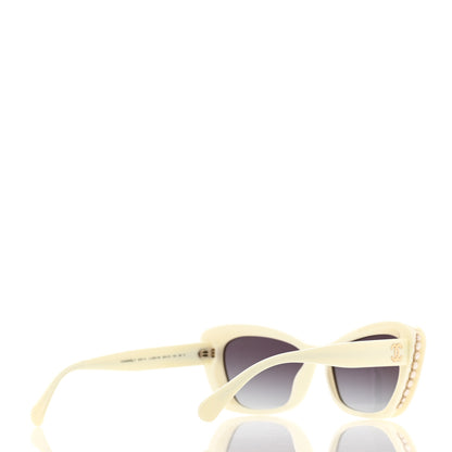 Chanel Acetate Pearl Cat Eye CC Sunglasses 5481-H White 4 of 7