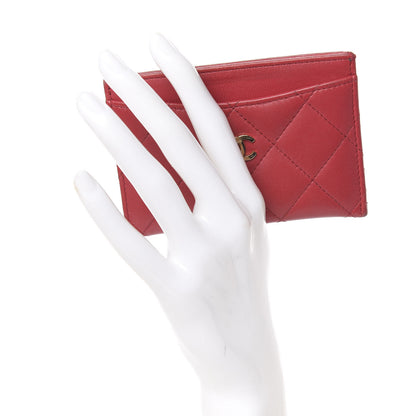 Chanel Lambskin Quilted Card Holder Red 2 of 12