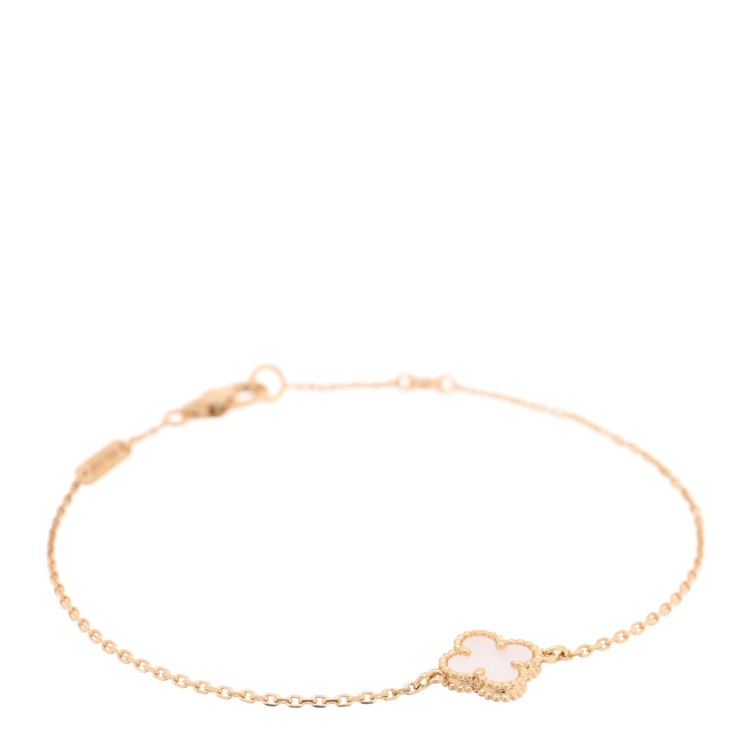 Van Cleef & Arpels 18K Yellow Gold Mother of Pearl Sweet Alhambra Bracelet 1 of 4