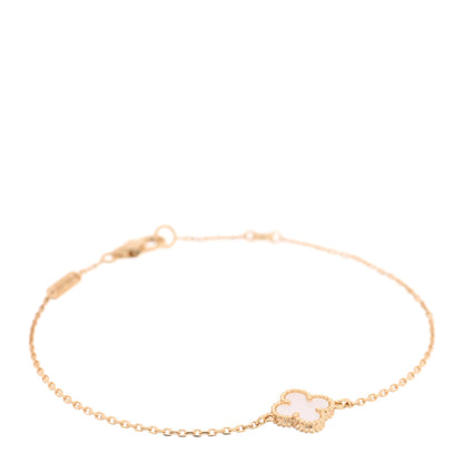 Van Cleef & Arpels 18K Yellow Gold Mother of Pearl Sweet Alhambra Bracelet 1 of 4