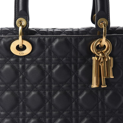 Christian Dior Lambskin Cannage Medium Lady Dior Navy Blue 12 of 12
