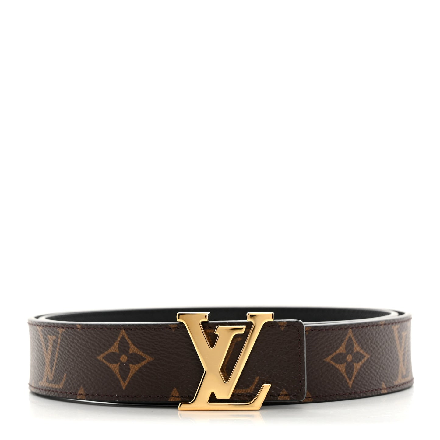 Calfskin Monogram 30mm LV Initiales Reversible Belt 85 34 Black
