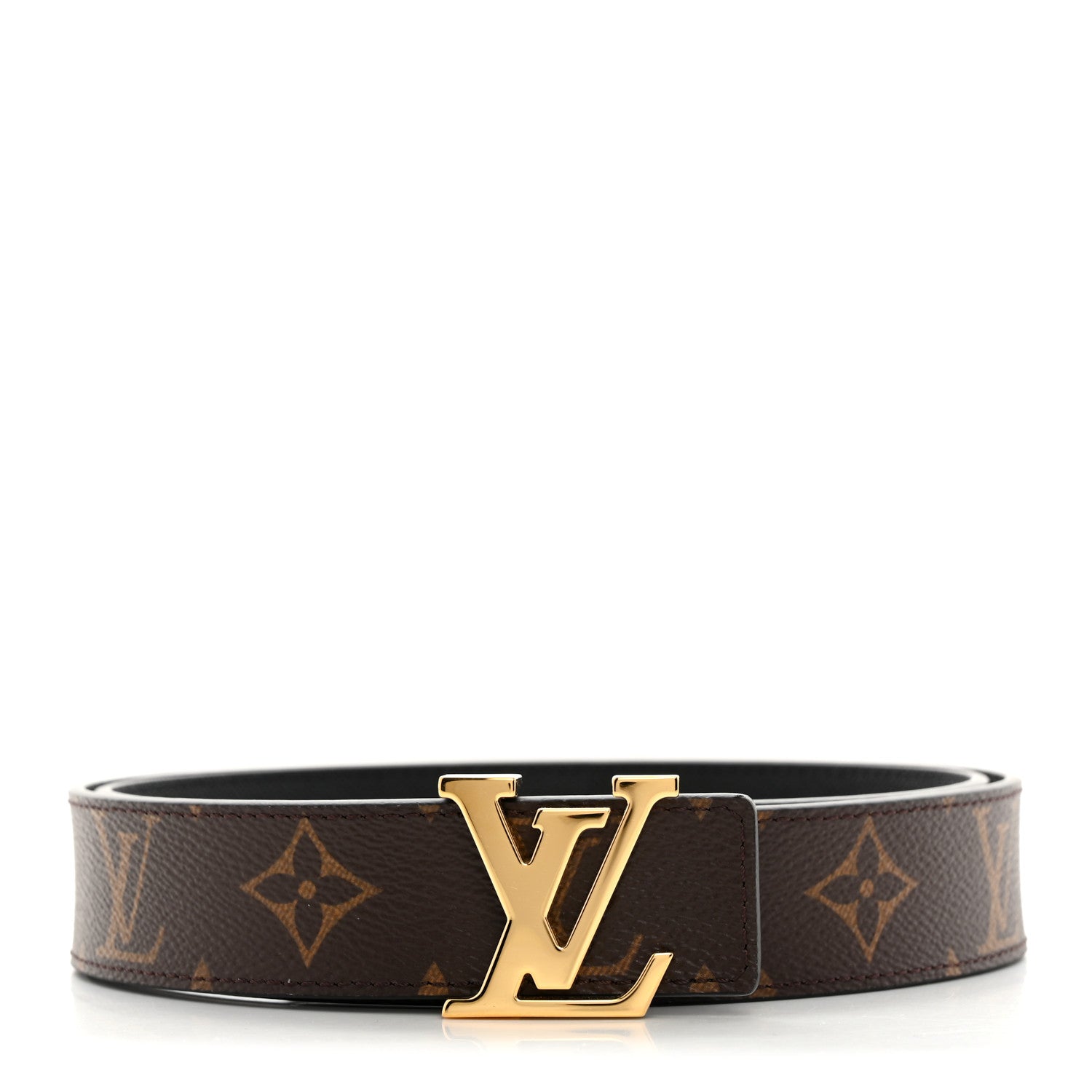 Louis Vuitton Calfskin Monogram 30mm LV Initiales Reversible Belt 85 34 Black 1 of 7