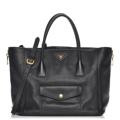 Prada Vitello Daino Tote Nero Black 1 of 11