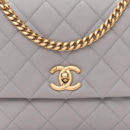 Chanel Lambskin Resin Quilted Flap Grey 8 of 11