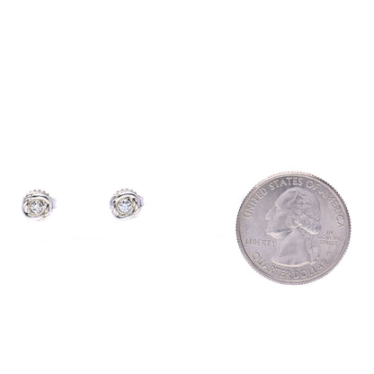 David Yurman Sterling Silver Diamond 7mm Infinity Stud Earrings 2 of 6