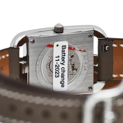 Hermes Stainless Steel Swift 23mm Cape Cod Double Tour Quartz Watch Etoupe 4 of 5