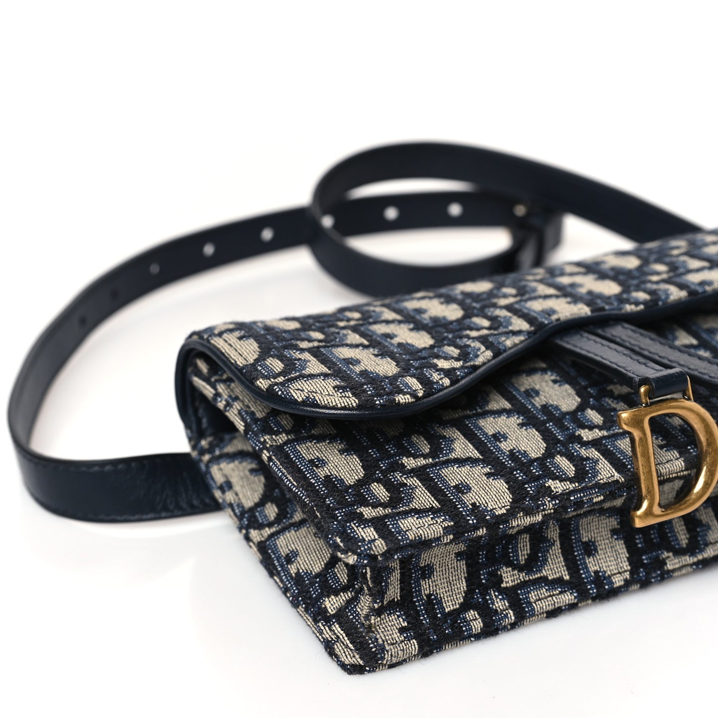 Oblique Saddle Belt Bag Blue